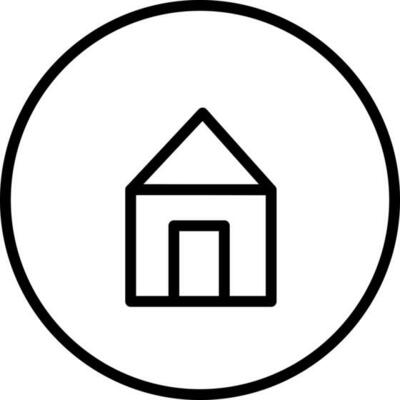 Line art illustration of Home Button icon.