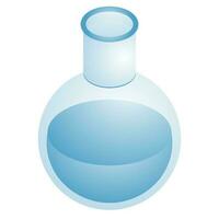 Isometric style of blue chemical beaker icon. vector