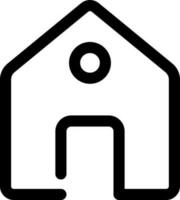 Home icon in black line art. vector