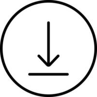 Line art illustration of Download Button icon. vector