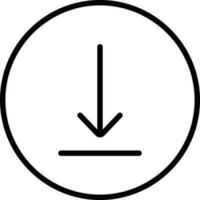 Line art illustration of Download Button icon. vector