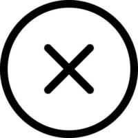 Close or delete icon in thin line art. vector