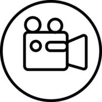 Video Camera Button icon in thin line art. vector