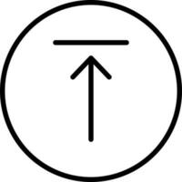 Black line art illustration of Upload button icon. vector
