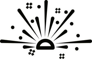 Fireworks icon in thin line art. vector