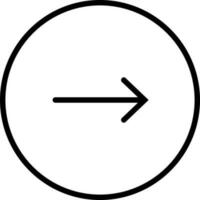 Right or Forward icon in line art. vector