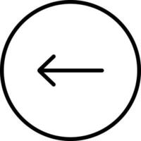 Left arrow or back button icon in line art. vector