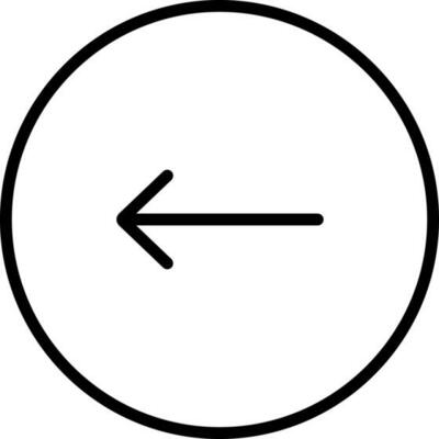 Left arrow or back button icon in line art.