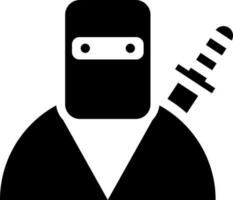 vector ilustración de ninja dibujos animados icono en glifo estilo.