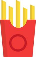 French fries box icon in yellow and red color. vector