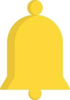 Flat style bell icon in yellow color. vector