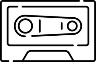 Cassette icon or symbol in line art. vector