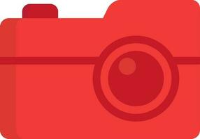 Digital camera icon in red color. vector