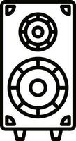 Flat style speaker icon in thin line art. vector