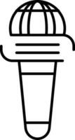 Microphone icon or symbol in line art. vector