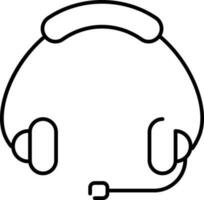 Headphone icon or symbol in line art. vector