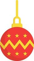 Flat style bauble icon in red and yellow color. vector