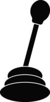 Black and White gear stick in flat style. vector