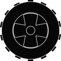 Black and White auto wheel. vector
