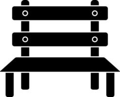 Glyph icon or symbol of bench in Black and White color. vector