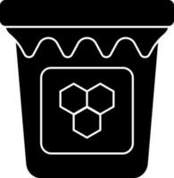 Illustration of honey jar icon in Black and White color. vector