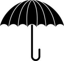 Black and White umbrella icon in flat style. vector