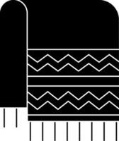 Black and White blanket icon in flat style. vector