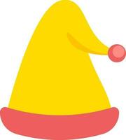 Santa hat icon in yellow and red color. vector