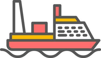 Illustration of Ship icon in flat style. vector