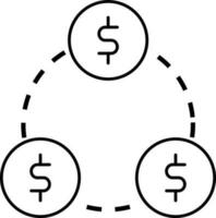 Illustration of money exchange icon. vector