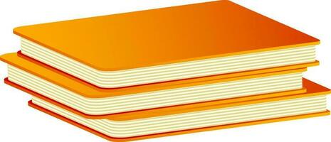 Book stack illustration in 3d. vector