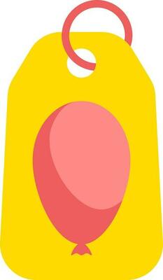Balloon tag icon in red and yellow color.
