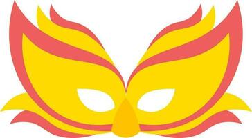 Masquerade mask icon in yellow and red color. vector