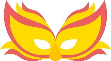 Masquerade mask icon in yellow and red color. vector