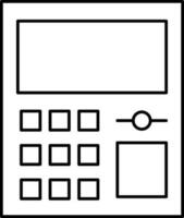 Flat line art icon of ATM machine. vector