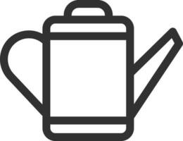 Black line art illustration of watering can icon. vector