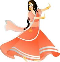 Beautiful girl character in traditional indian clothing. vector