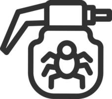 Pesticide spray bottle icon in thin line art. vector