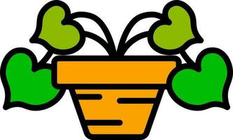 Erubescens plant icon in green and orange color. vector