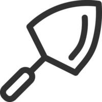 Black line art illustration of trowel icon. vector