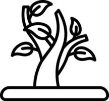 Black line art illustration of plants cutting icon. vector