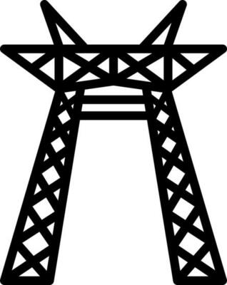 Power pylon icon in black line art.