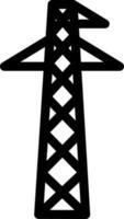 Electric power line icon in thin line art. vector