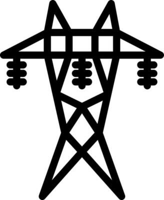 Electric tower icon in line art.