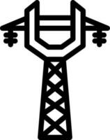 Electric pylon icon in line art. vector