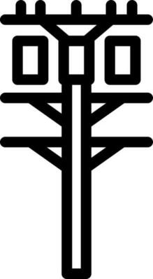 Power transmission pole icon in line art.