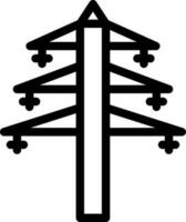 Pylon icon in black line art. vector