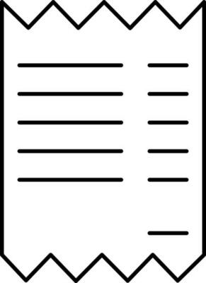 Receipt icon isolated in line art.