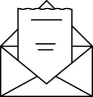 Pictogram of open envelope with reciept icon. vector