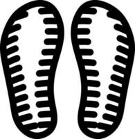 Shoes or slipper print icon in thin line art. vector